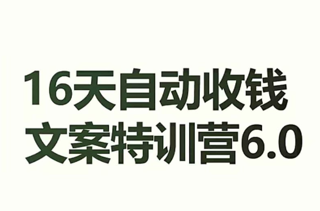 16天自动收钱文案特训营6.0，学会儿每天自动咔咔收钱 3.24G