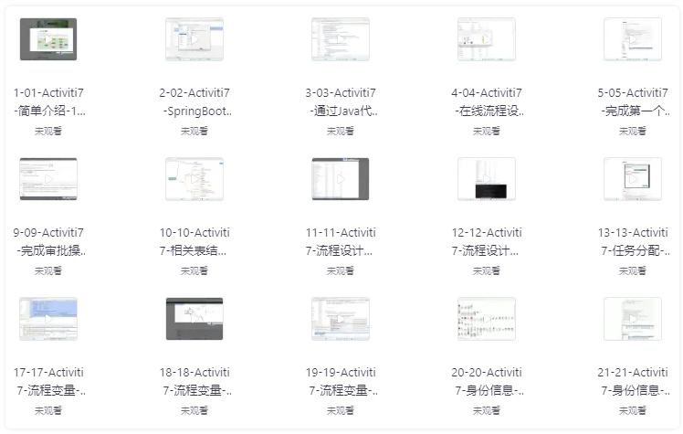 【工作流大合集】Camunda+Flowable（基础篇+高级篇）+Activiti7 【7GB】