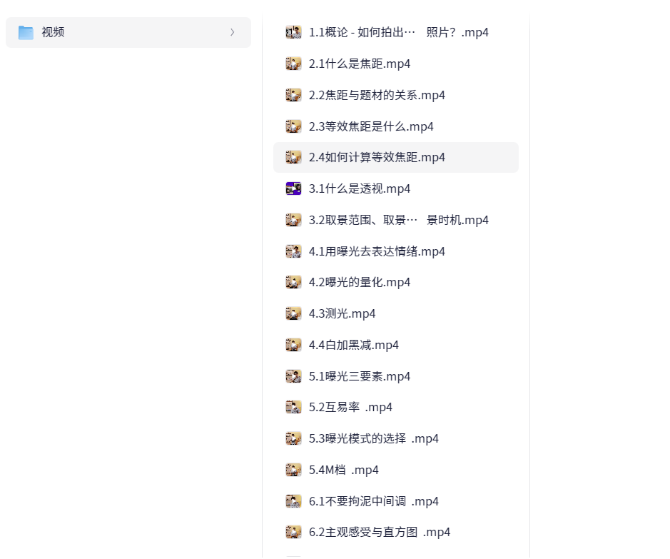 相机基础入门课：摄影理论（3.1GB）
