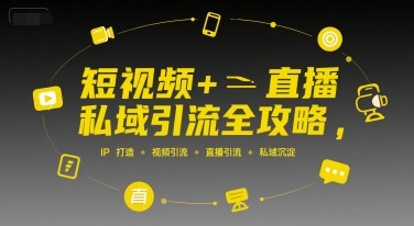 短视频+直播私域引流全攻略，IP打造 +视频引流 +直播引流 +私域沉淀【5.4GB/MP4】