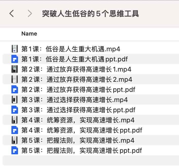 突破人生低谷的5个思维工具0.7G