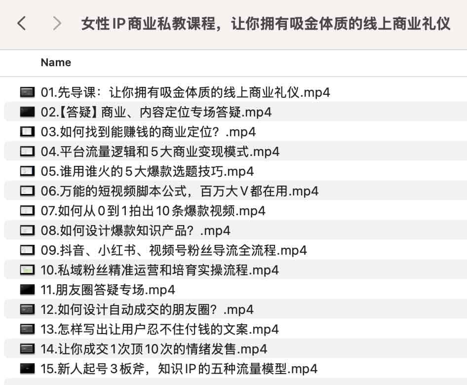 女性IP商业私教课程，让你拥有吸金体质的线上商业礼仪【770M】