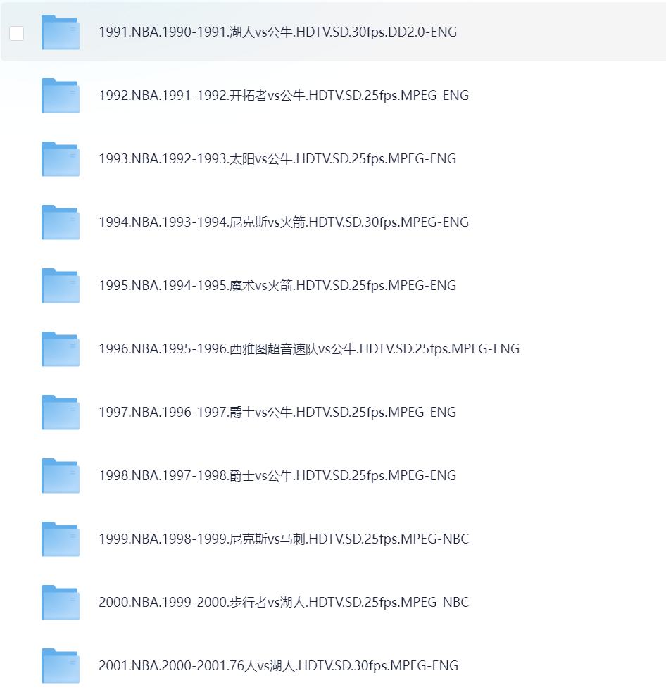NBA历年总决赛合集 (1991-2024)英文解说+无字1080P+720P【834GB】