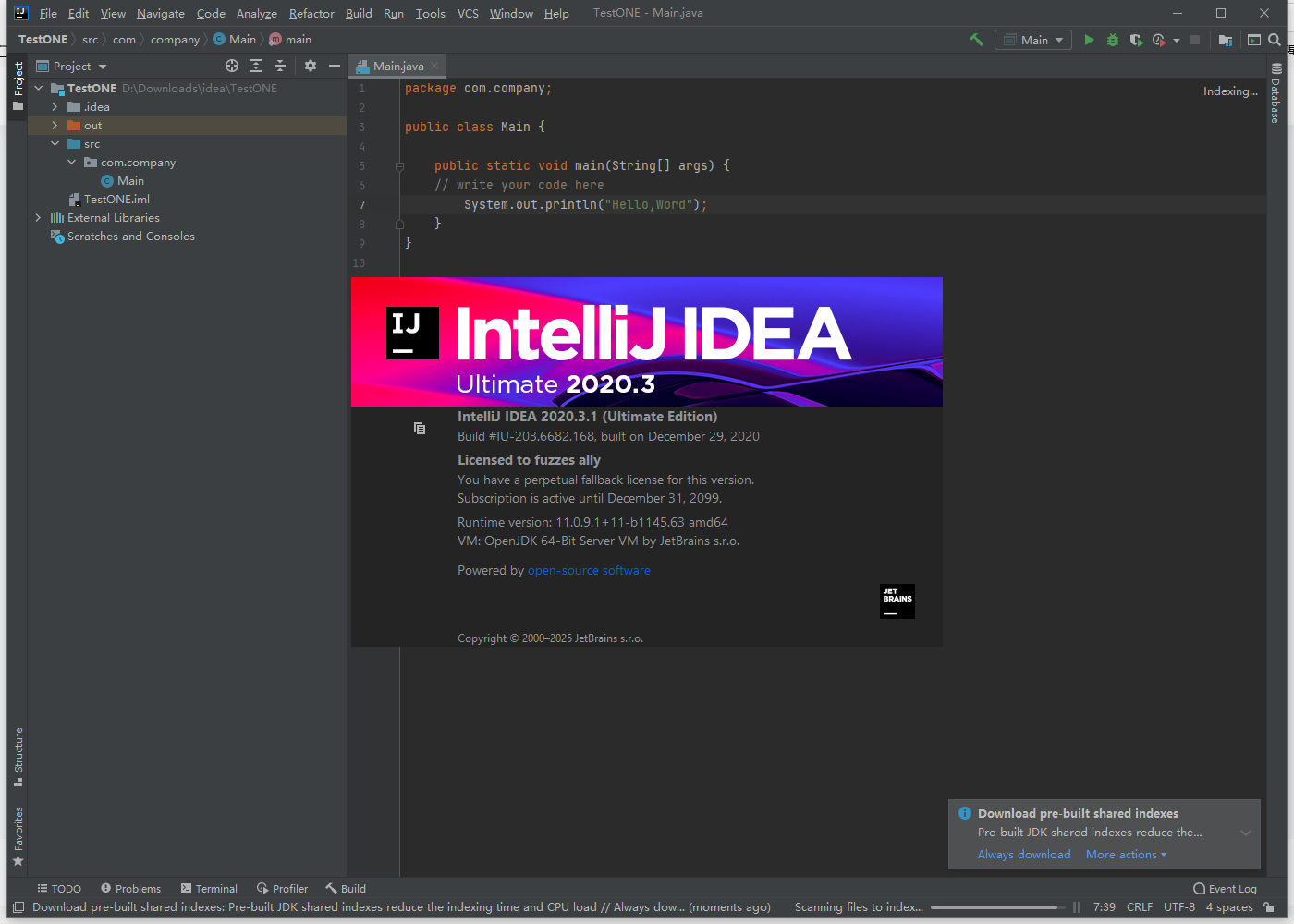 IntelliJ IDEA 2020.3.1 电脑版 Java开发必备编辑软件附一键激活2099  [1.5GB]