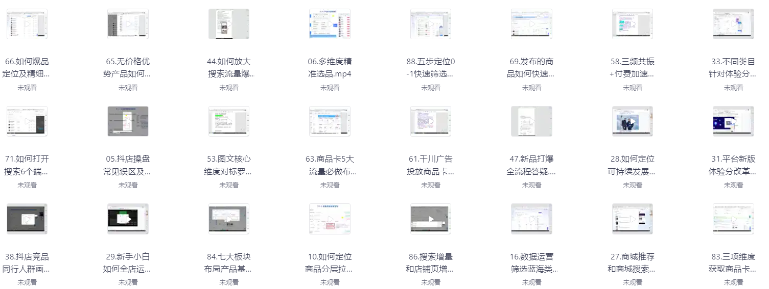 抖音商城运营入局抖店必学课 【4.9GB】