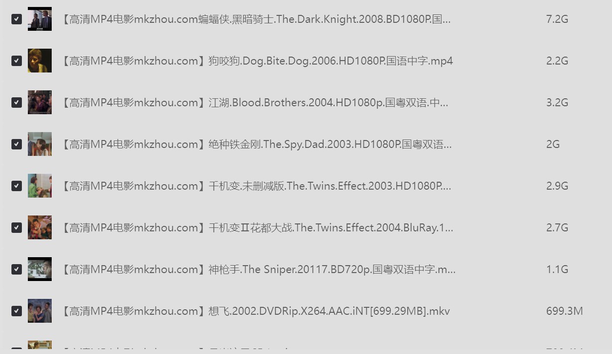 【陈冠希 】电影合集 顶流 1080P 中英文字幕 每部3G左右
