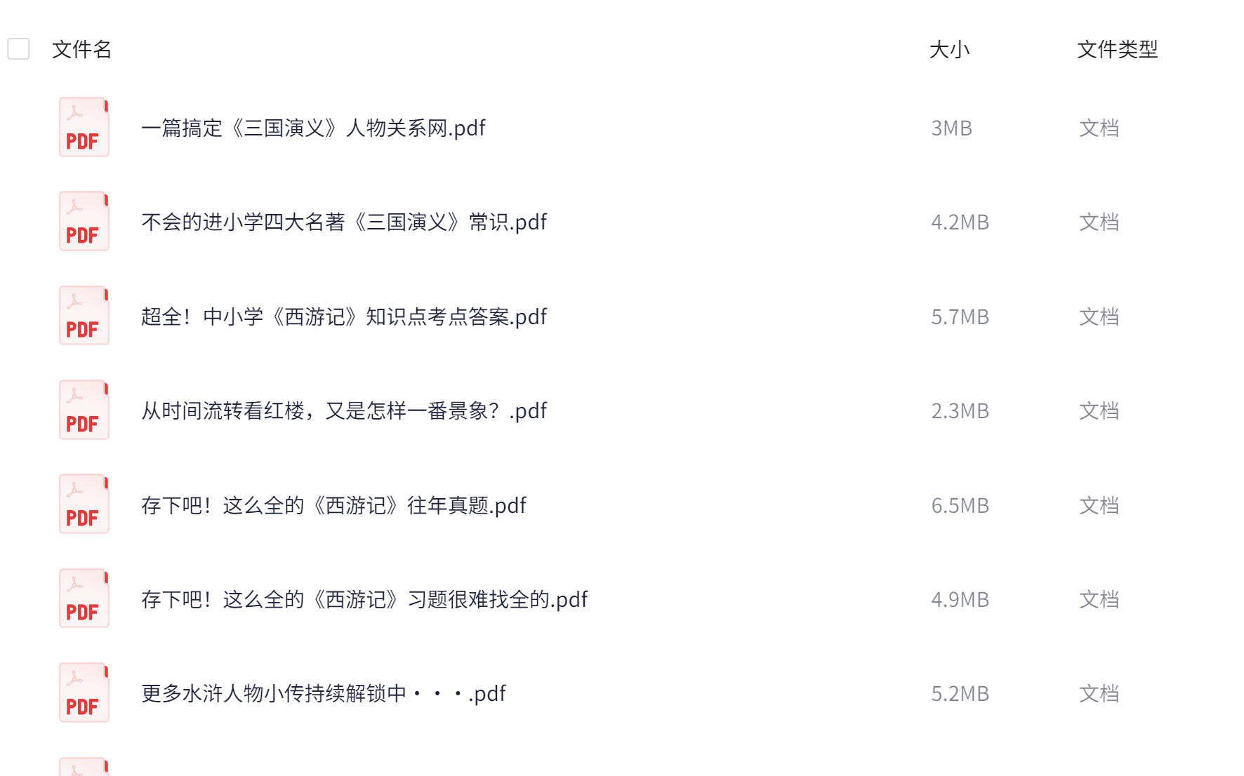 四大名著大全集【124份高清资料整理版】+477.9MB