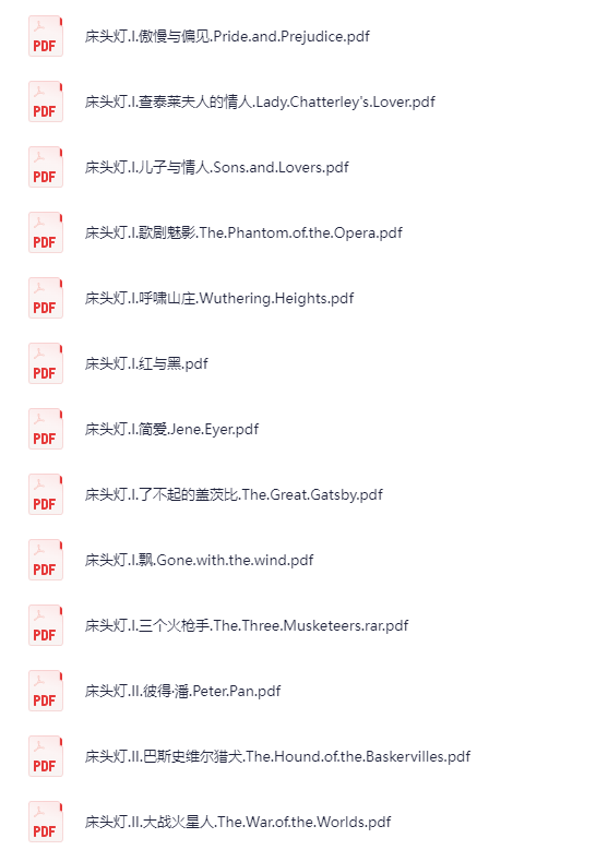 【英语】《床头灯英语1-5级》号称3000词读遍天下名著(含文本+音频+PDF) 【8.8GB】