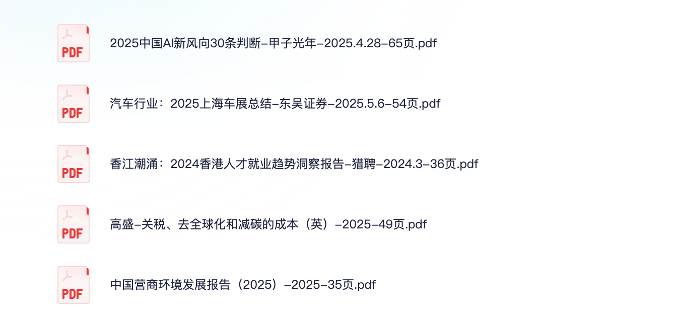 【2025.05.10】5篇行业报告合集【PDF】【40M】