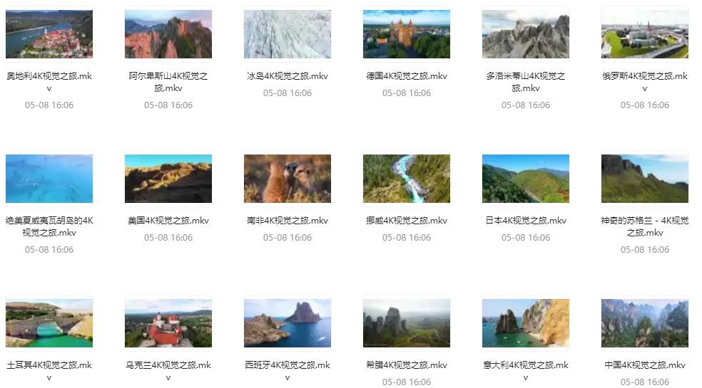 世界各地绝美风景视频素材 4K画质阿尔卑斯山、多洛米蒂山等【125GB】