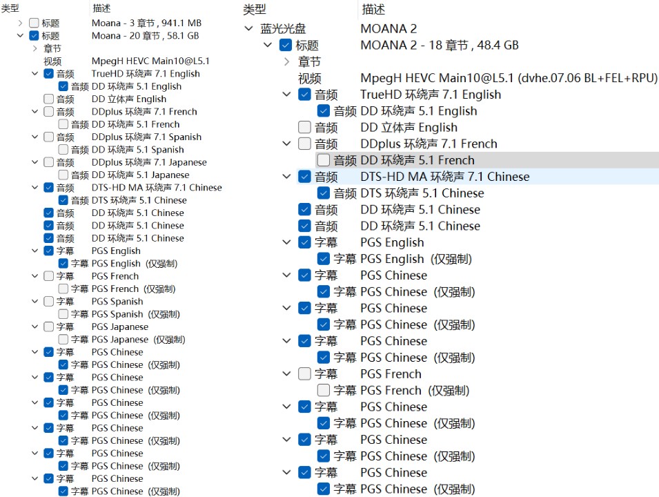 海洋奇缘 1-2合集【4K蓝光原盘REMUX】【杜比视界&公映次世代&杜比全景声】【国粤台英四音轨】 内封简繁英双语特效字幕  [98.1G]