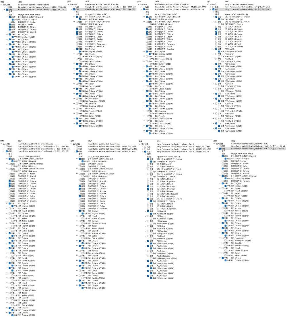 哈利波特系列 八部合集典藏版【4K蓝光原盘REMUX】【HDR10&次世代临境音】【国粤台英四音轨】内封简繁英双语特效字幕 [496G]