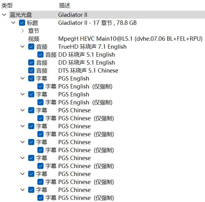 角斗士2（2024）【4K蓝光原盘REMUX】 【杜比视界&杜比全景声国英双音轨】内封简繁英双语特效字幕   [74.5G]