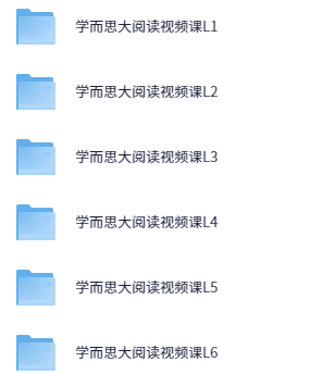 学而思大阅读视频课L1~L6【129.8GB】