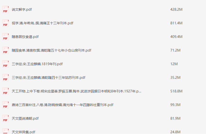 古代生活类古籍【PDF】【3.5G】