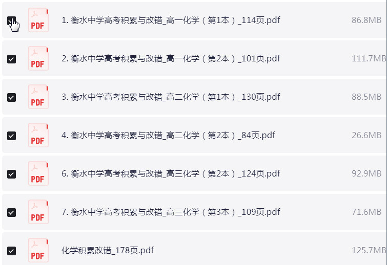 衡水中学错题集 PDF 【3.1GB】