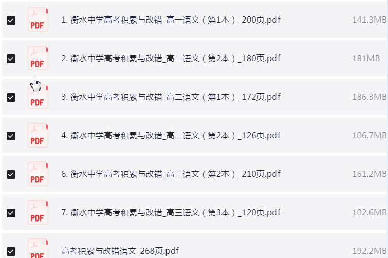 衡水中学错题集 PDF 【3.1GB】
