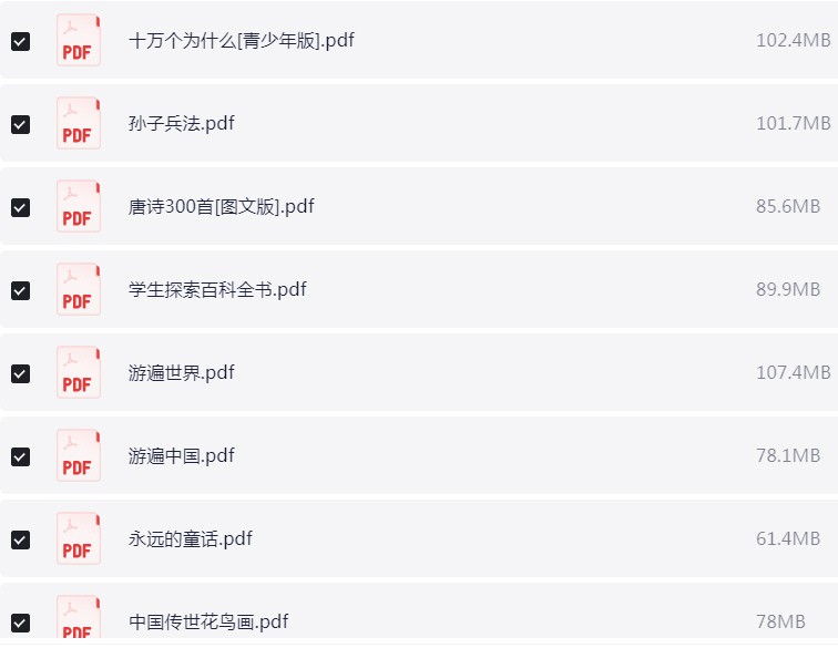 百科全书类 50本 PDF 【4.6GB】