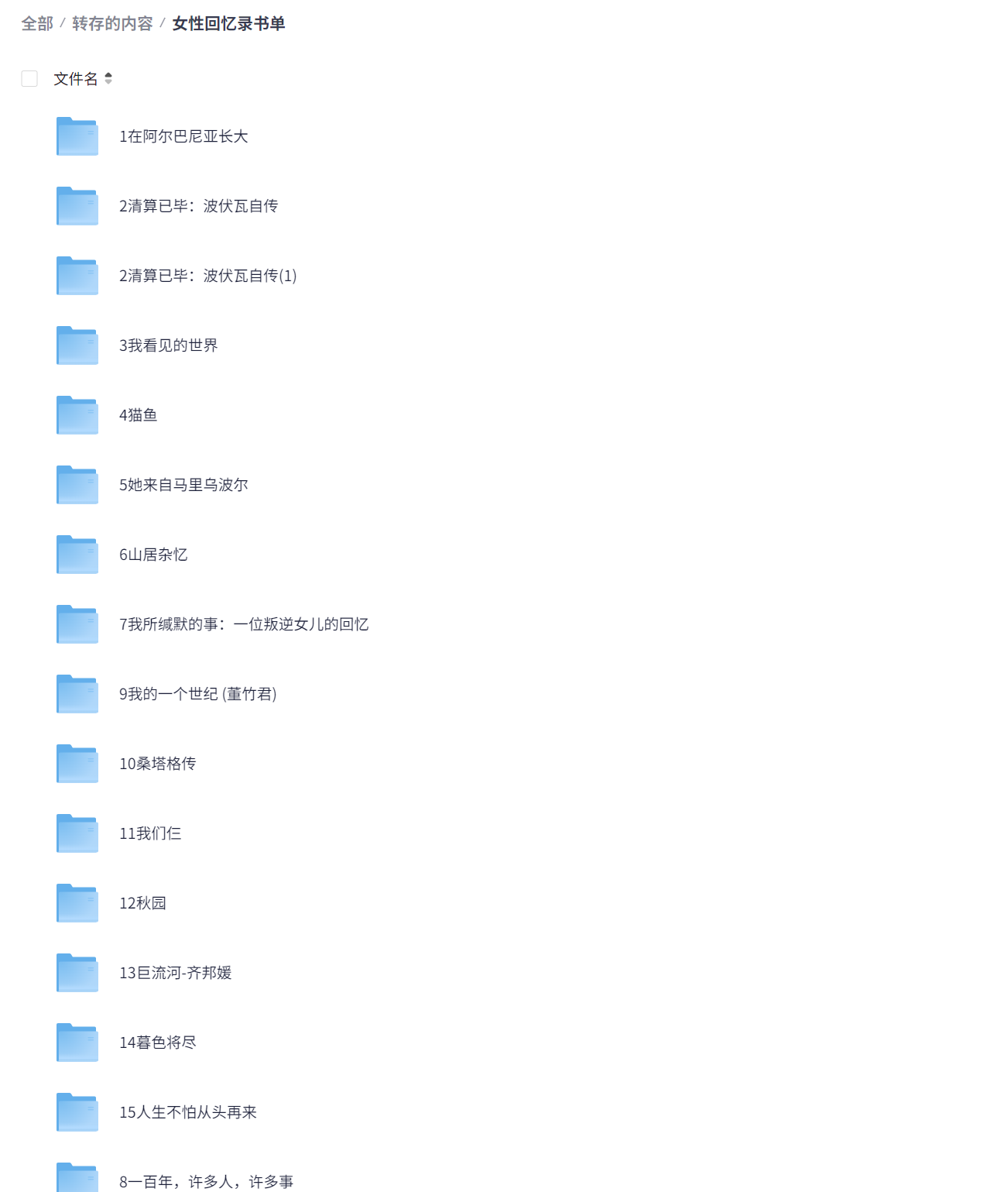 女性回忆录书单(15部) epub mobi (122.4MB)震撼心灵的女性回忆录,都是真实版的“乘风破浪”
