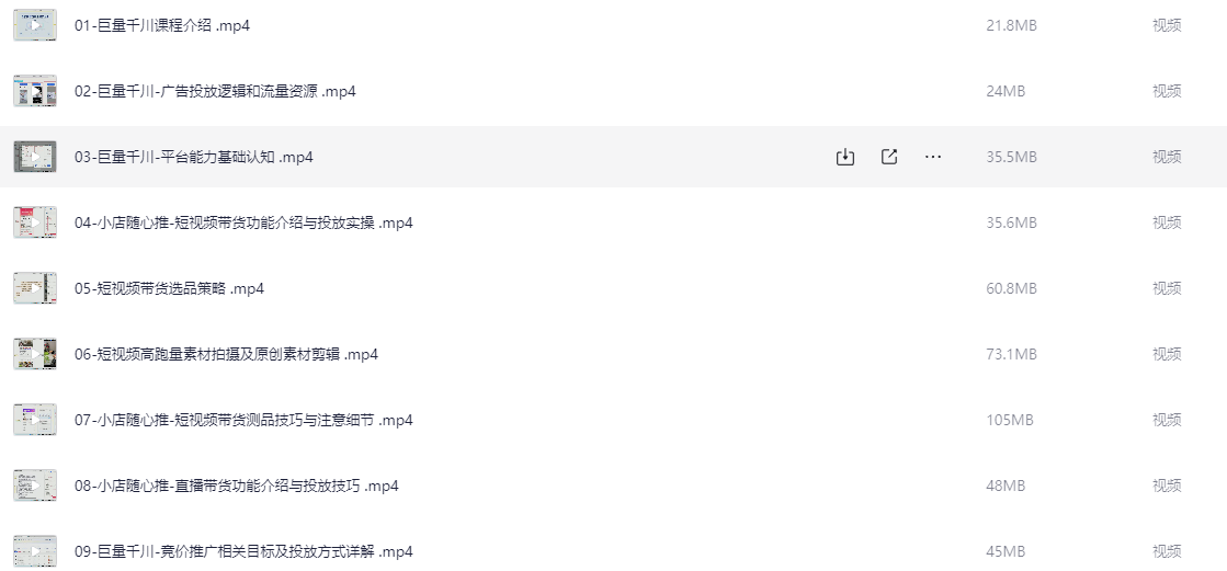 千川投放运营系统课【2.9GB】
