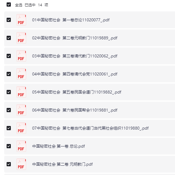 【中国秘密社会】 中国秘密社会大揭秘 格式pdf【205M】