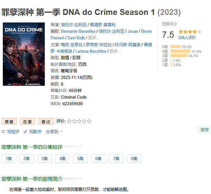 「罪孽深种 DNA do Crime」S1-S2集全 Netflix剧 2025  [1080P] [中文字幕] [总46.3G] 「已刮削海报」