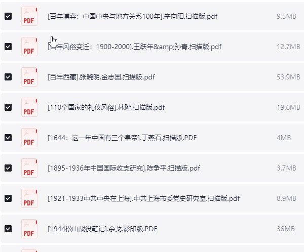 高质量历史书合集 PDF【18.8GB】