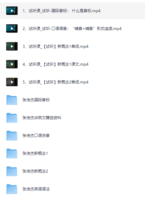 张俊杰英语全套课程｜新概念 音标 口语 语法（零基础突破）【21.3GB】