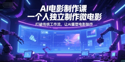 AI电影制作课,一个人独立制作微电影,打破传统工作流,让AI重塑电影制作【8GB/MP4】