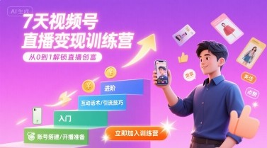 7天视频号直播变现训练营,带你从0到1解锁视频号直播创富【4.7GB/MP4】
